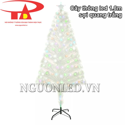 Cây thông đèn led 1m8 sợi quang trắng