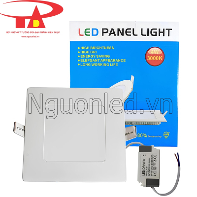 Đèn led âm trần 4w vuông màu vàng