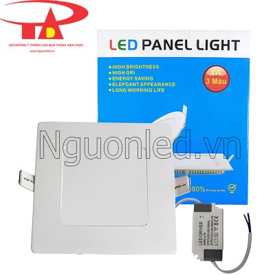 Đèn led âm trần vuông 3 màu 4W