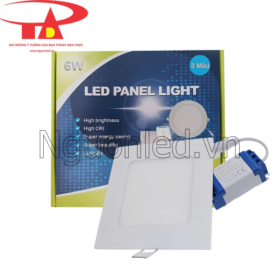 Đèn led âm trần vuông 3 màu 6w