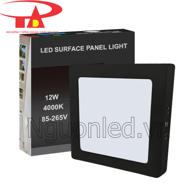 Đèn led ốp trần vuông 12W vỏ đen màu trung tính