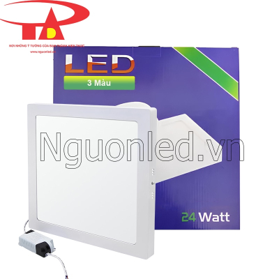 Đèn led ốp trần vuông 24W 3 màu