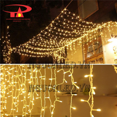 Đèn led rèm trang trí 400*50cm màu vàng