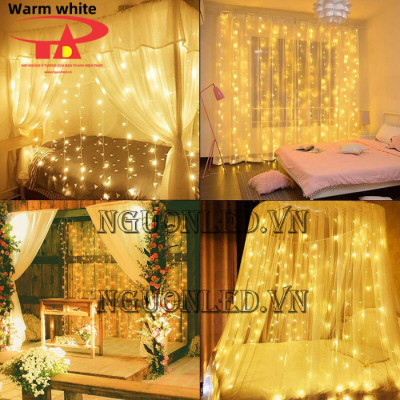 Đèn led rèm trang trí 600*300cm màu vàng