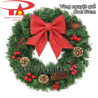Vòng nguyệt quế Noel 50cm